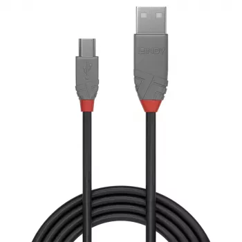 Lindy 3m USB 2.0 Type-A naar Mini-B-kabel, Anthra Line