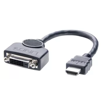 Lindy DVI-D bus naar HDMI stekker adapterkabel, 0,2 m