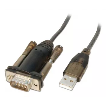 Lindy USB naar serieel converter Lite, grijs, transparant, 1,5 m, USB Type-A, RS-232, stekker, stekker