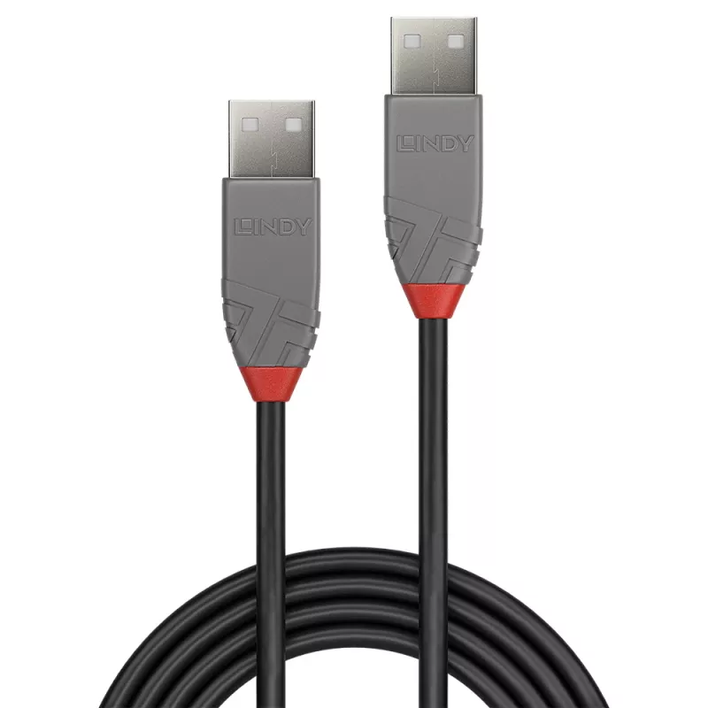 Lindy 1m USB 2.0 Type-A naar A-kabel, Anthra Line