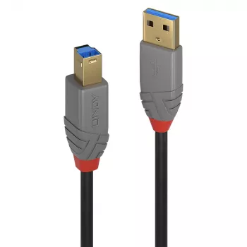 Lindy 2 m USB 3.2 Type-A naar B-kabel, 5Gbps, Anthra Line