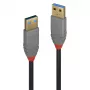 USB-kabel Lindy 2 m USB 3.2 Type-A-kabel 5Gbps Anthra Line