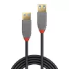 Lindy 1 m USB 3.2 Type-A verlengkabel, 5Gbit/s, Anthra Line