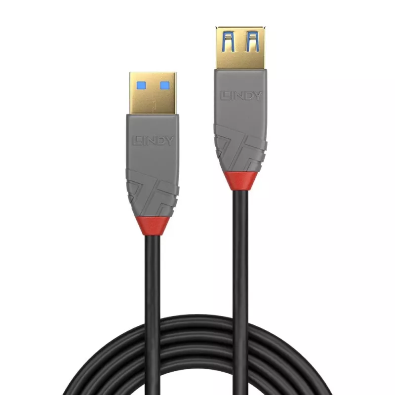 Lindy 1 m USB 3.2 Type-A verlengkabel, 5Gbit/s, Anthra Line