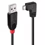 Lindy 1 m USB 2.0-kabel - Type-A naar Micro-B-kabel, 90 graden haaks