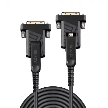 Lindy 100 m Fibre Optic Hybrid Micro-HDMI 18G-kabel met afneembare HDMI- en DVI-stekkers