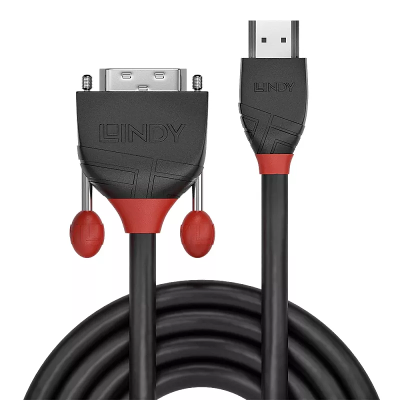 Lindy 5m HDMI naar DVI-kabel, Black Line