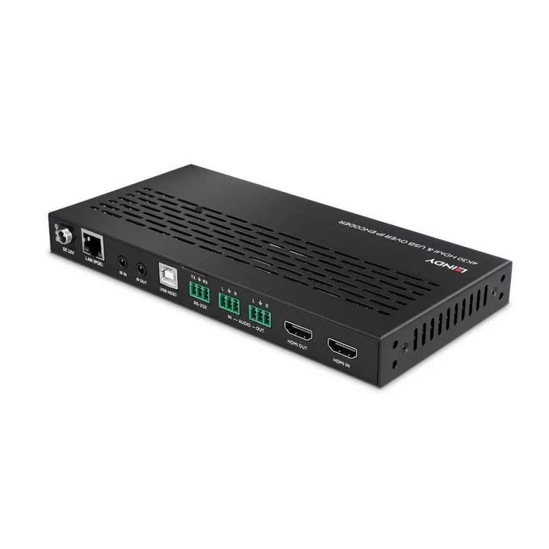 Lindy 38396 4K30 HDMI & USB over IP-encoder, Multicast & Videowall, HDMI 2.0, HDCP 2.2, PoE, 100 m