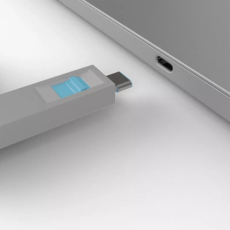 Poortblokkeerder Lindy USB Type-C poortblokkeerder sleutel verpakking met 4 stuks blauw