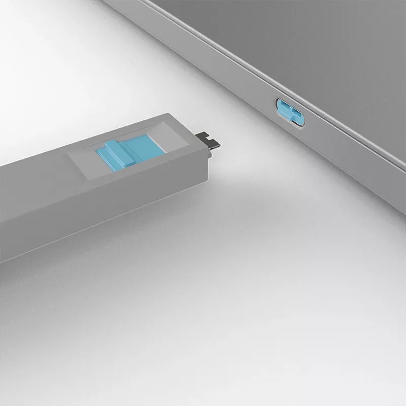 Poortblokkeerder Lindy USB Type-C poortblokkeerder sleutel verpakking met 4 stuks blauw