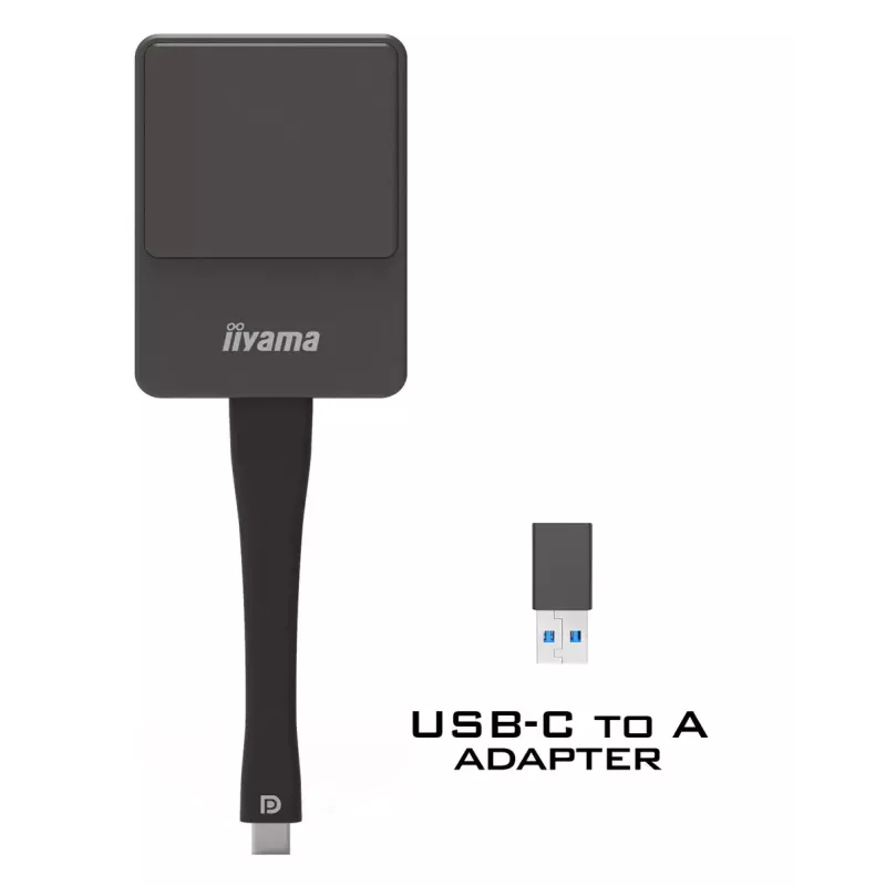 iiyama WP D002C draadloze presentatiedongle, USB-C (DP-Alt), E-Share, zilver/zwart