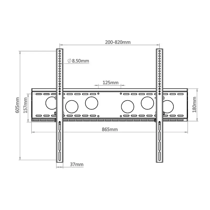 Hagor WH 85 T-HD tv-wandbeugel, 55–110 inch (140–279 cm), VESA 800x600, max. 125 kg, kantelbaar, zwart