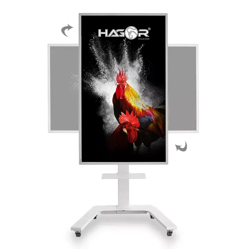 Hagor ST SA Flip II mobiele trolley voor Samsung Flip WM65R 65 inch, wit