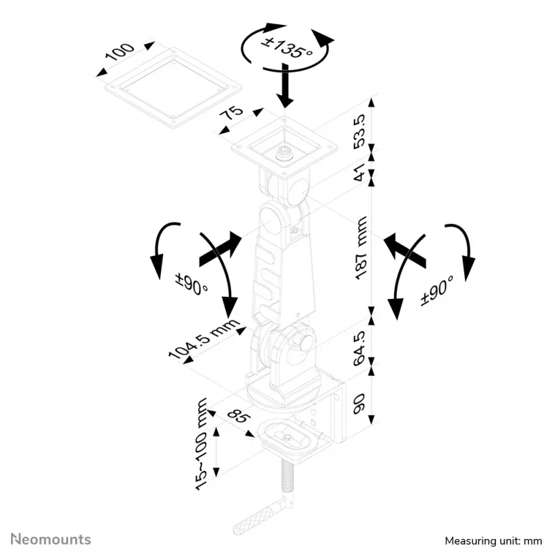 Neomounts FPMA-D400 monitorarm 10-30 inch