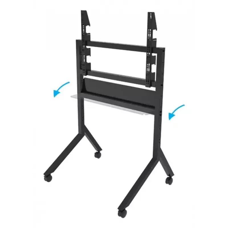 B-Tech BT8545/B tv-trolley, 55–86 inch, VESA 900x600, max. 100 kg, met plank, zwart