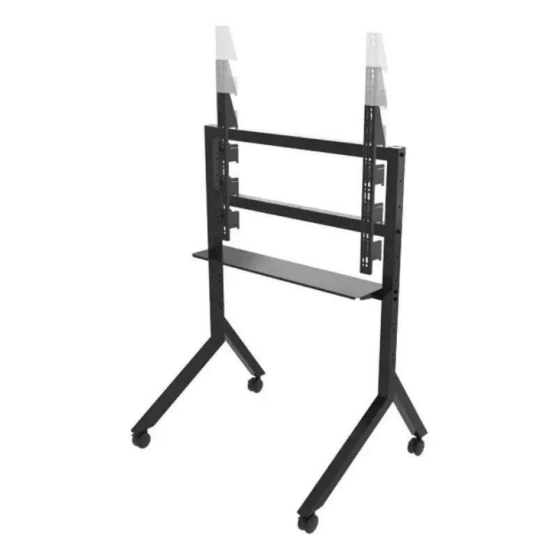 B-Tech BT8545/B tv-trolley, 55–86 inch, VESA 900x600, max. 100 kg, met plank, zwart