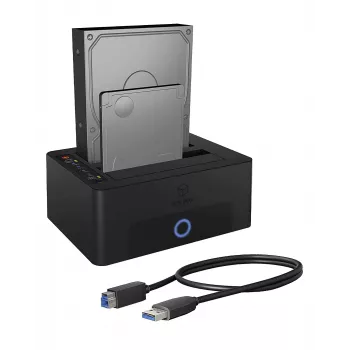 ICY BOX 2-bay docking- en kloonstation voor 2.5 inch of 3.5 inch SATA-schijven naar USB 3.0-host