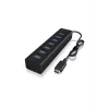 ICY BOX IB-HUB1700-C3 USB 3.2 Gen 1 (3.1 Gen 1) Type-C 5000 Mbit/s zwart