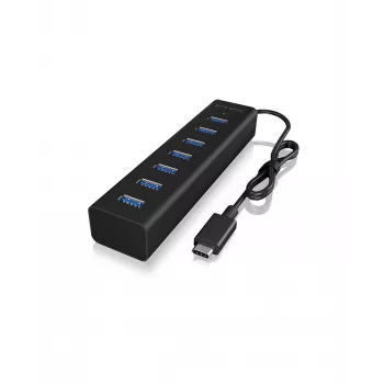 ICY BOX IB-HUB1700-C3 USB 3.2 Gen 1 (3.1 Gen 1) Type-C 5000 Mbit/s zwart