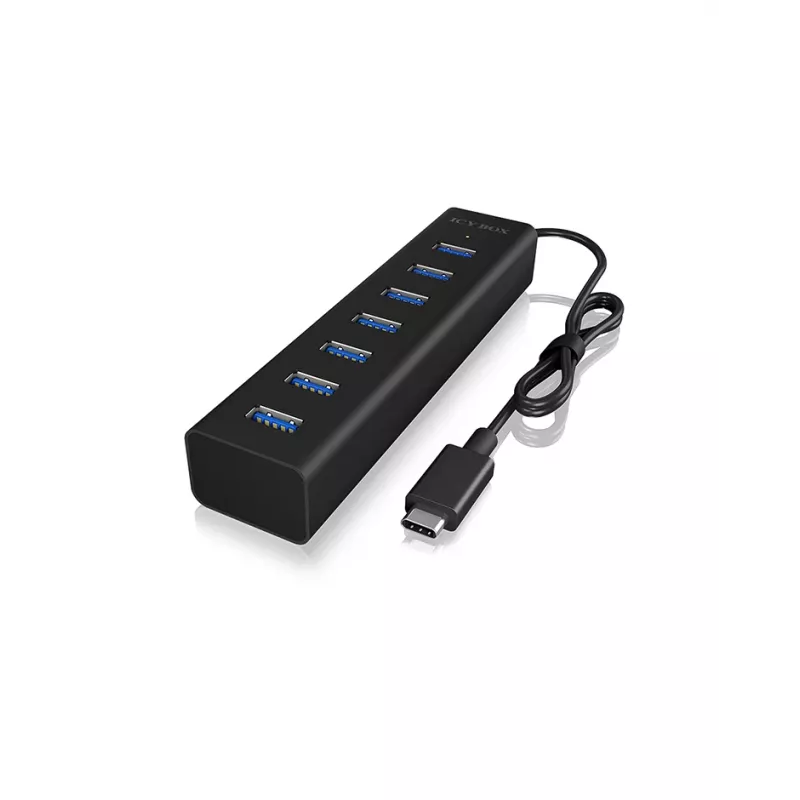 ICY BOX IB-HUB1700-C3 USB 3.2 Gen 1 (3.1 Gen 1) Type-C 5000 Mbit/s zwart