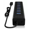 ICY BOX IB-HUB1700-C3 USB 3.2 Gen 1 (3.1 Gen 1) Type-C 5000 Mbit/s zwart