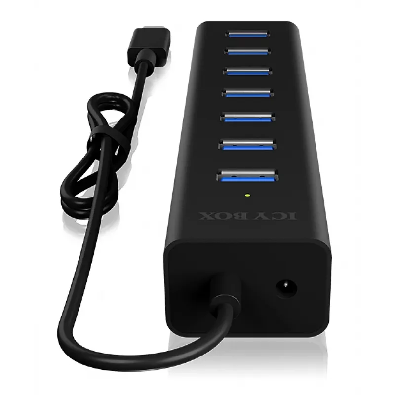 ICY BOX IB-HUB1700-C3 USB 3.2 Gen 1 (3.1 Gen 1) Type-C 5000 Mbit/s zwart