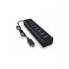 ICY BOX IB-HUB1700-C3 USB 3.2 Gen 1 (3.1 Gen 1) Type-C 5000 Mbit/s zwart