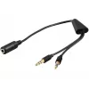 Audiokabel Microconnect AUDAL 0,4 m 2x 3,5 mm stekker naar 3,5 mm bus zwart