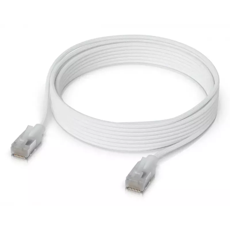 Netwerk-patchkabel UBIQUITI UACC-CABLE-PATCH-EL-C6A-5M-W Cat6a 5 m RJ-45 doorschijnend wit