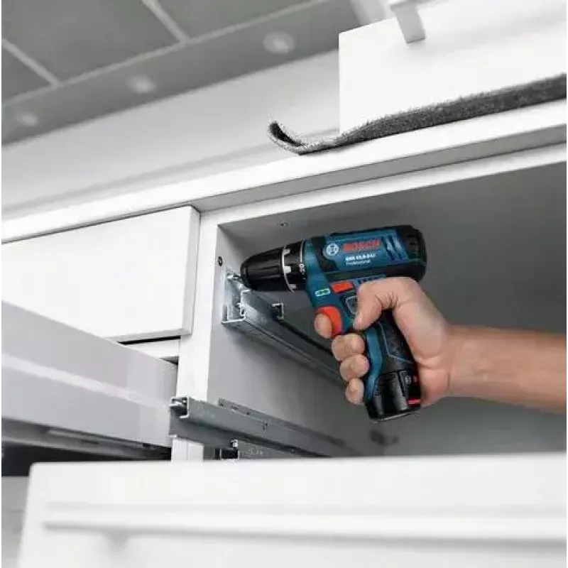Bosch GSB 10,8-2-LI Professional keyless zwart, blauw, rood
