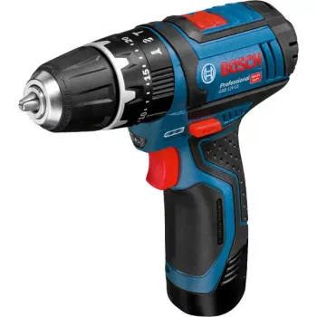 Bosch GSB 10,8-2-LI Professional keyless zwart, blauw, rood