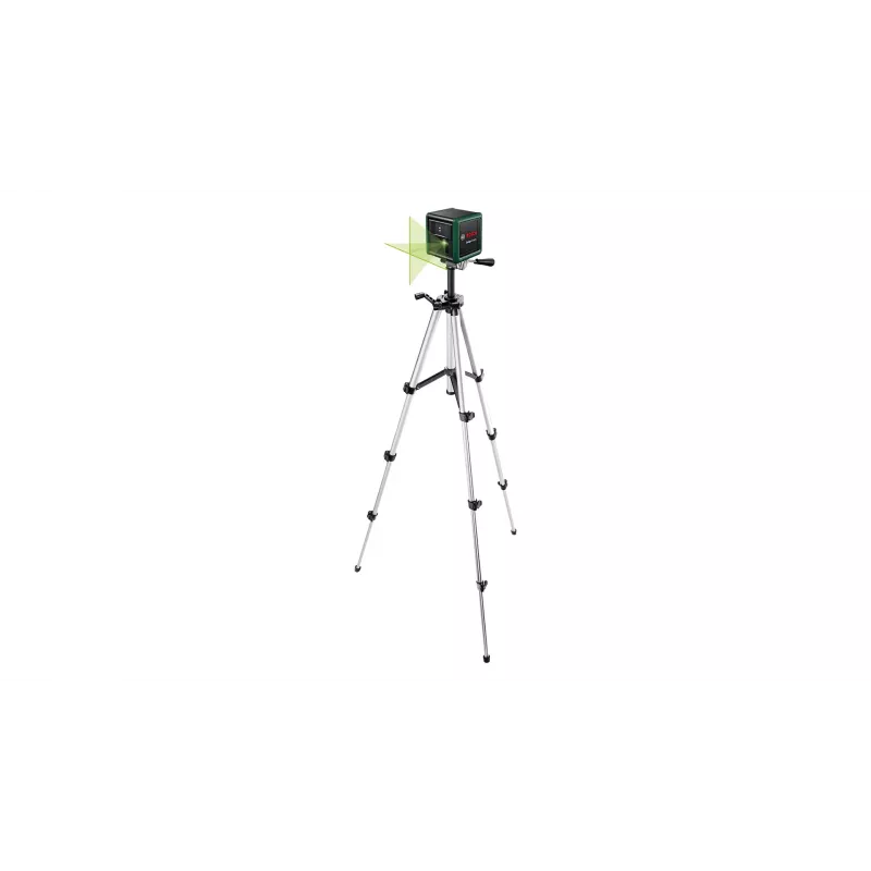Laserwaterpas Bosch Quigo Groen met statief 1,1 m — compacte kruislijnlaserset