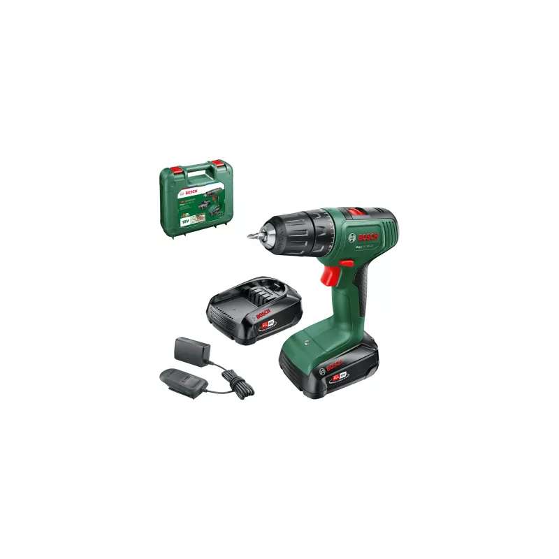 Bosch EasyDrill 18V-40 06039D8002 accuklopboormachine/schroefmachine, 2 snelheden, 2x 1,5 Ah, koffer