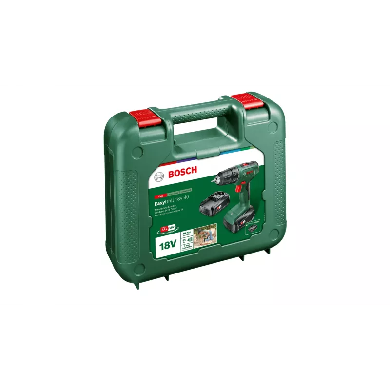 Bosch EasyDrill 18V-40 06039D8002 accuklopboormachine/schroefmachine, 2 snelheden, 2x 1,5 Ah, koffer