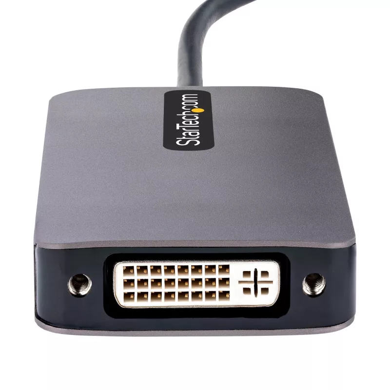 StarTech.com USB-C-videoadapter, USB-C naar HDMI DVI VGA-adapter, tot 4K 60Hz, aluminium, multiport-videodisplayadapter, Thunderbolt 3/4-compatibel, USB Type-C-reisadapter