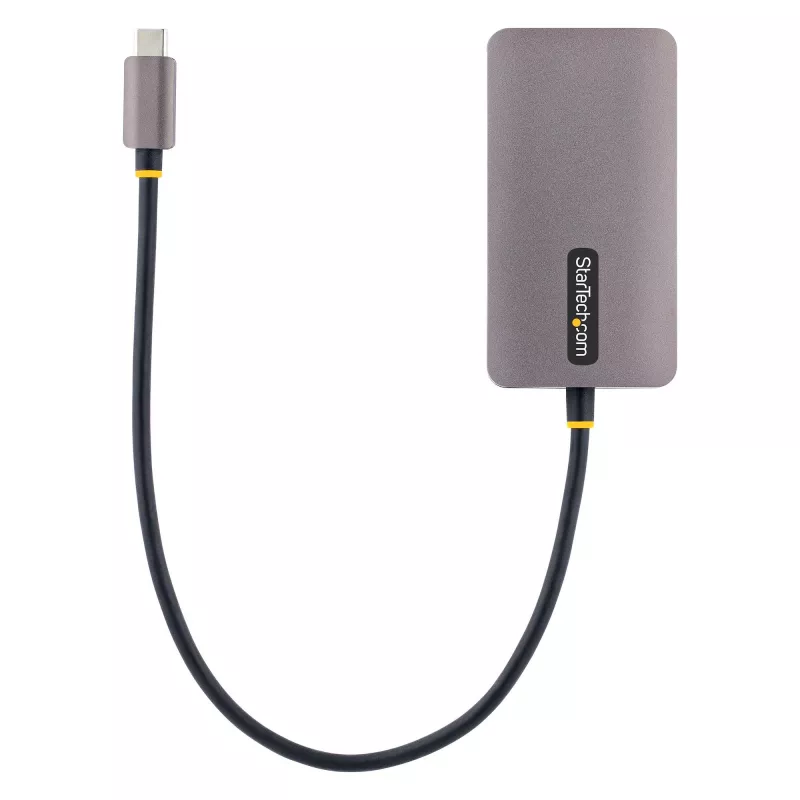 StarTech.com USB-C-videoadapter, USB-C naar HDMI DVI VGA-adapter, tot 4K 60Hz, aluminium, multiport-videodisplayadapter, Thunderbolt 3/4-compatibel, USB Type-C-reisadapter