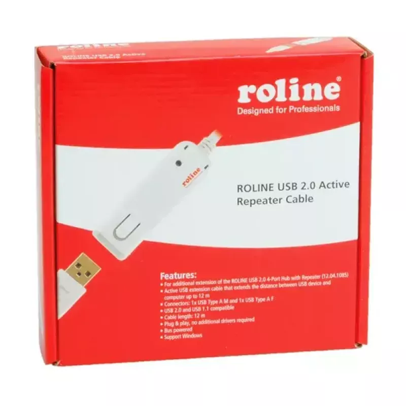 USB 2.0 actieve repeaterkabel ROLINE 12.04.1085 12 m
