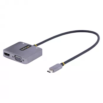 StarTech.com USB-C-videoadapter, USB-C naar HDMI VGA multiportadapter, 3,5-mm-audio, 4K 60Hz HDR, 100W PD pass-through, Thunderbolt 3/4-compatibel – USB-C-displayreisadapter