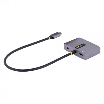 StarTech.com USB-C-videoadapter, USB-C naar HDMI VGA multiportadapter, 3,5-mm-audio, 4K 60Hz HDR, 100W PD pass-through, Thunderbolt 3/4-compatibel – USB-C-displayreisadapter