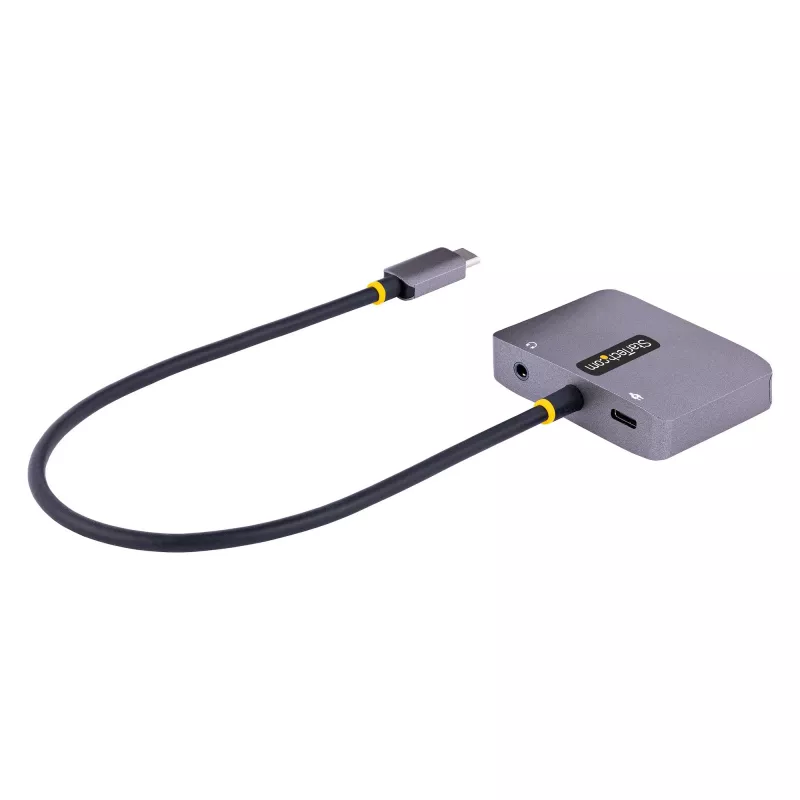 StarTech.com USB-C-videoadapter, USB-C naar HDMI VGA multiportadapter, 3,5-mm-audio, 4K 60Hz HDR, 100W PD pass-through, Thunderbolt 3/4-compatibel – USB-C-displayreisadapter