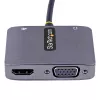 StarTech.com USB-C-videoadapter, USB-C naar HDMI VGA multiportadapter, 3,5-mm-audio, 4K 60Hz HDR, 100W PD pass-through, Thunderbolt 3/4-compatibel – USB-C-displayreisadapter