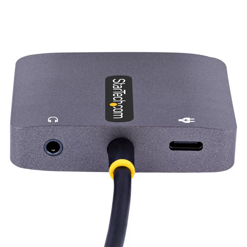 StarTech.com USB-C-videoadapter, USB-C naar HDMI VGA multiportadapter, 3,5-mm-audio, 4K 60Hz HDR, 100W PD pass-through, Thunderbolt 3/4-compatibel – USB-C-displayreisadapter