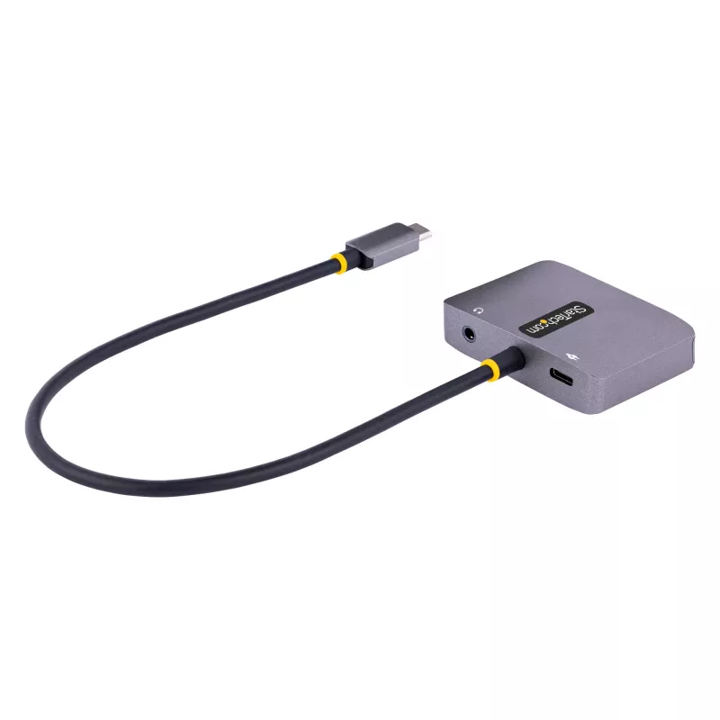 StarTech.com USB-C-videoadapter, USB-C naar HDMI VGA multiportadapter, 3,5-mm-audio, 4K 60Hz HDR, 100W PD pass-through, Thunderbolt 3/4-compatibel – USB-C-displayreisadapter