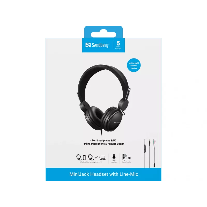 Headset Sandberg MiniJack Headset met inline-microfoon
