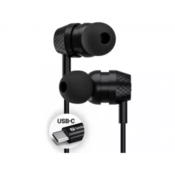 Headset Sandberg USB-C/A in-earset met line-mic
