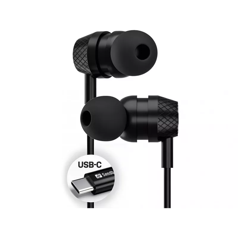 Headset Sandberg USB-C/A in-earset met line-mic