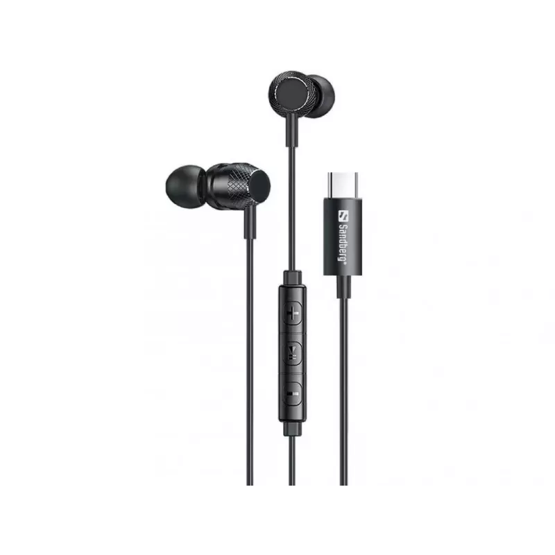 Headset Sandberg USB-C/A in-earset met line-mic