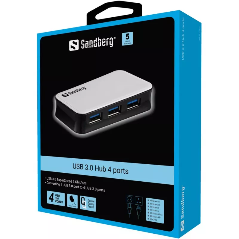 Sandberg USB 3.0 hub 4 poorten