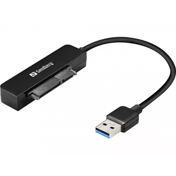 Sandberg USB 3.0 naar SATA link, zwart, 5 Gbit/s, 20 g, 77 mm, 18 mm, 193 mm