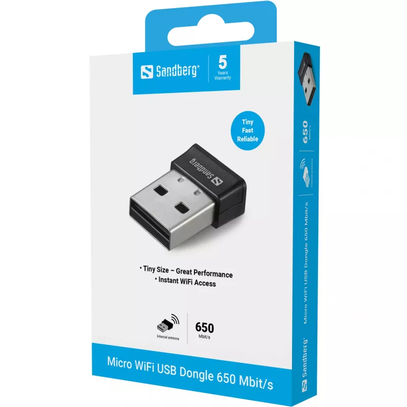 Sandberg Micro WiFi-dongle 650 Mbit/s